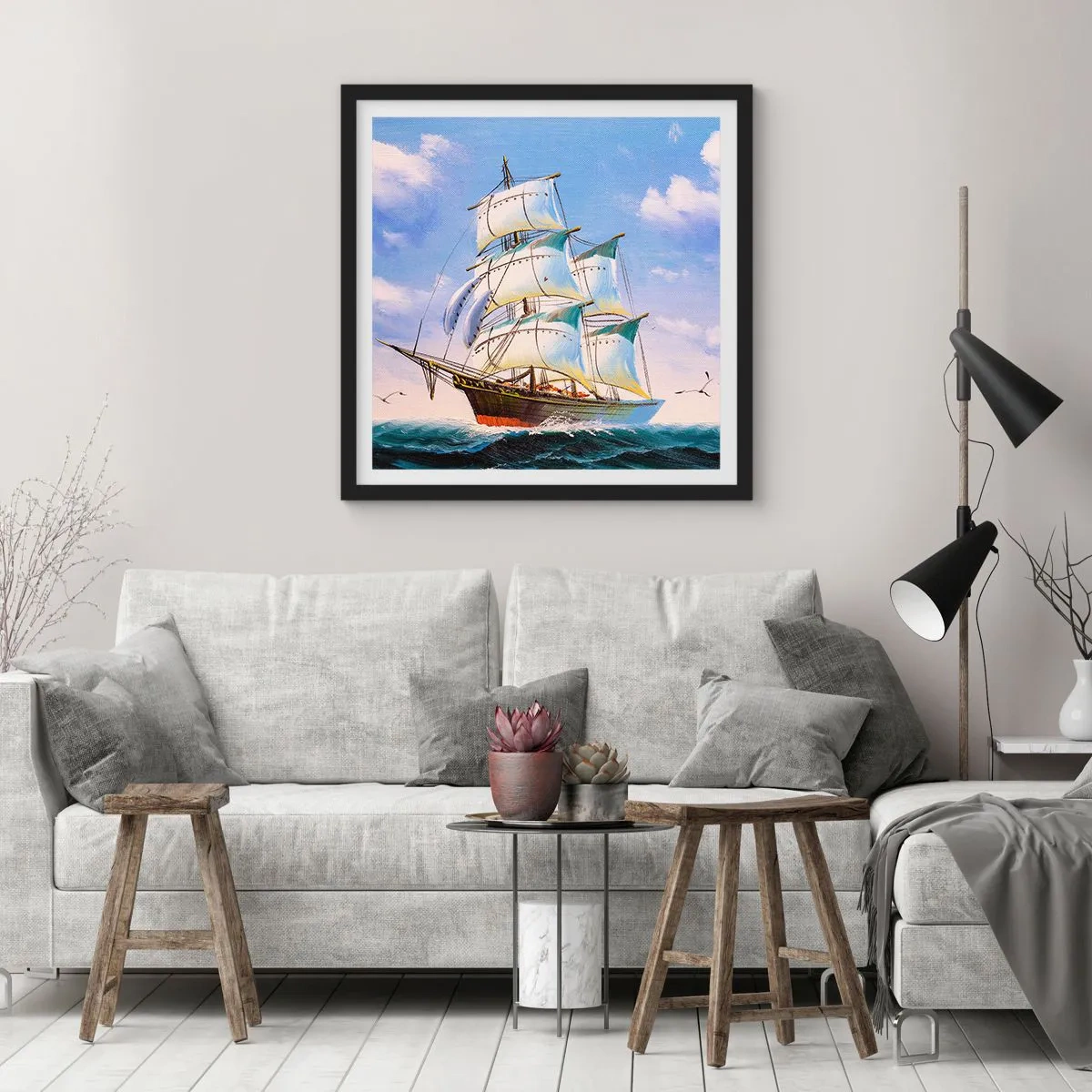 Poster in cornice nera - Con orgoglio nel vento - 60x60 cm