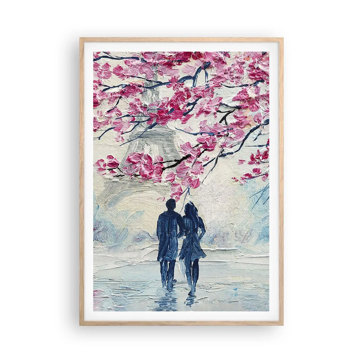 Poster in cornice rovere chiaro - Passeggiata romantica - 70x100 cm
