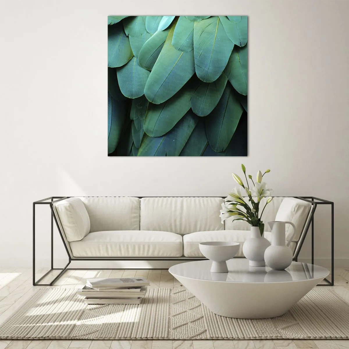 Quadro su vetro - Precisione da pappagallo - 60x60 cm