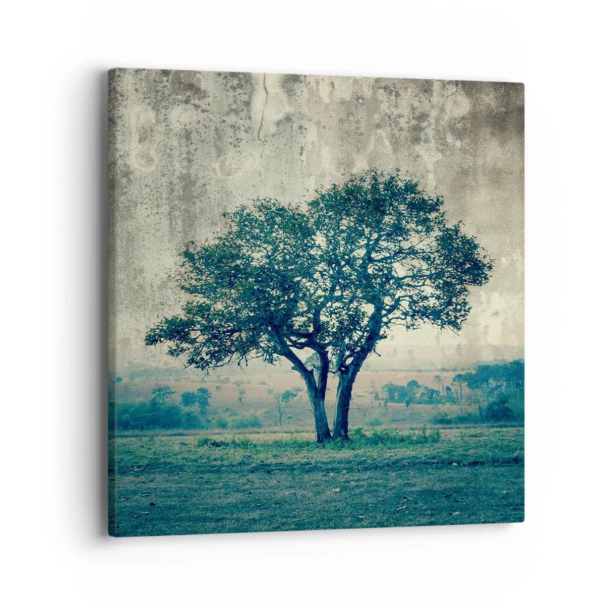 Quadro su tela - Stampe su Tela - Un melo su un prato blu? - 40x40 cm