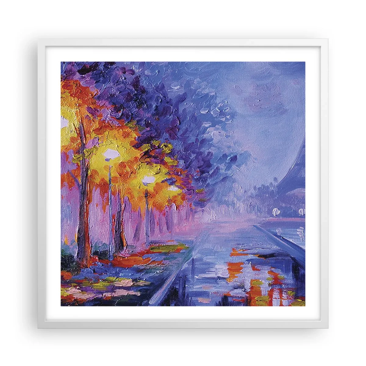 Poster in cornice bianca - Passeggiata da sogno - 60x60 cm