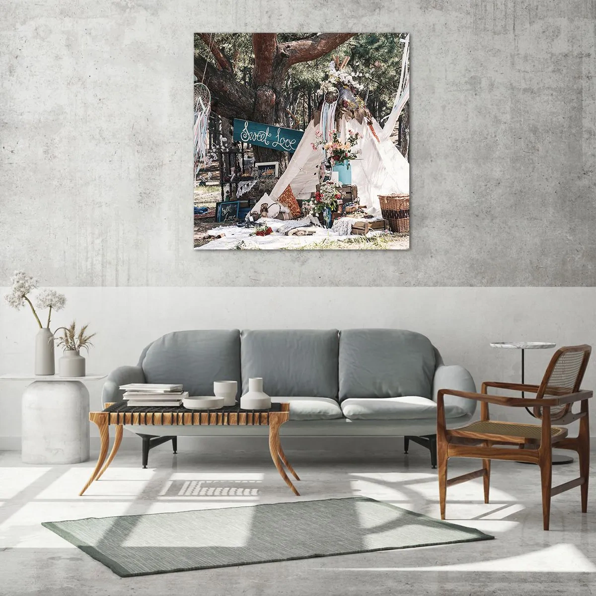 Quadro su vetro - Make love... - 40x40 cm