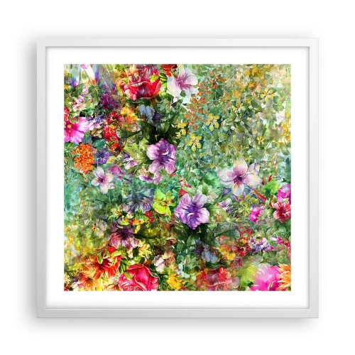 Poster in cornice bianca - Perdersi nei fiori - 50x50 cm