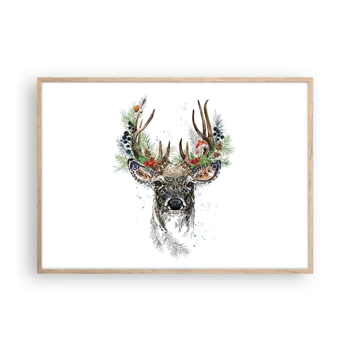 Poster in cornice rovere chiaro - Nell'abito della festa - 100x70 cm