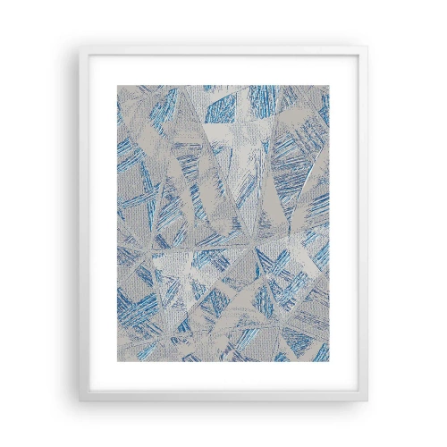 Poster in cornice bianca - Nel labirinto grigioblu - 40x50 cm