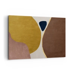 Quadro su tela - Stampe su Tela - Una composizione astratta con forme geometriche dai colori caldi. - 100x70cm - Astrazione: un luogo nello spazio - Decorazione murale moderna per soggiorno e camera da letto ARTTOR