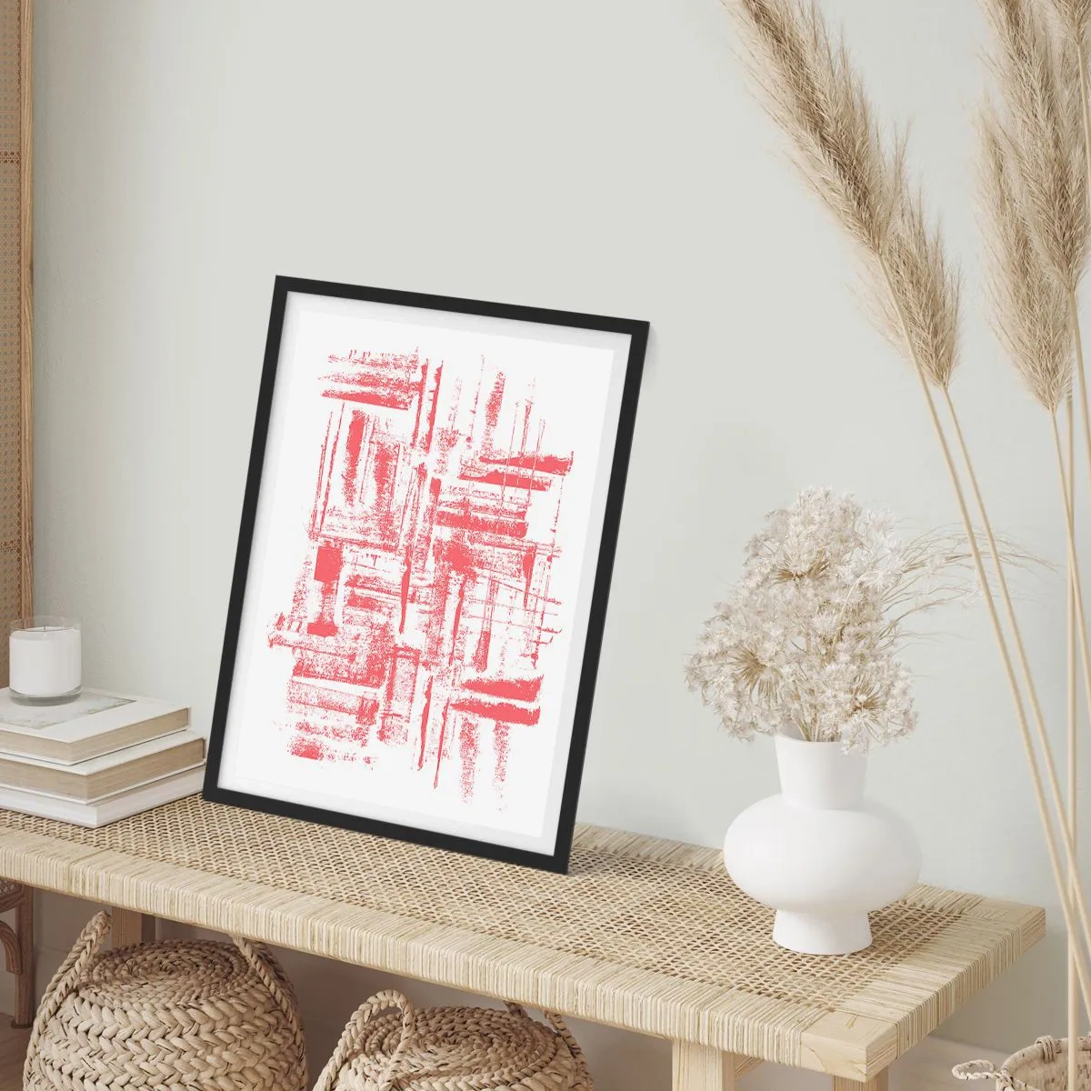 Poster in cornice nera - Città rossa - 30x40 cm