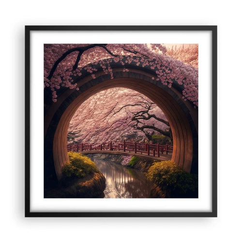 Poster in cornice nera - Primavera giapponese - 50x50 cm