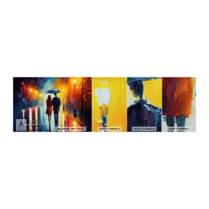 Campione di Fotomurale Premium Canvas - Insieme la notte è colorata - Coppia, Romantico, Camminare - 100x30 cm