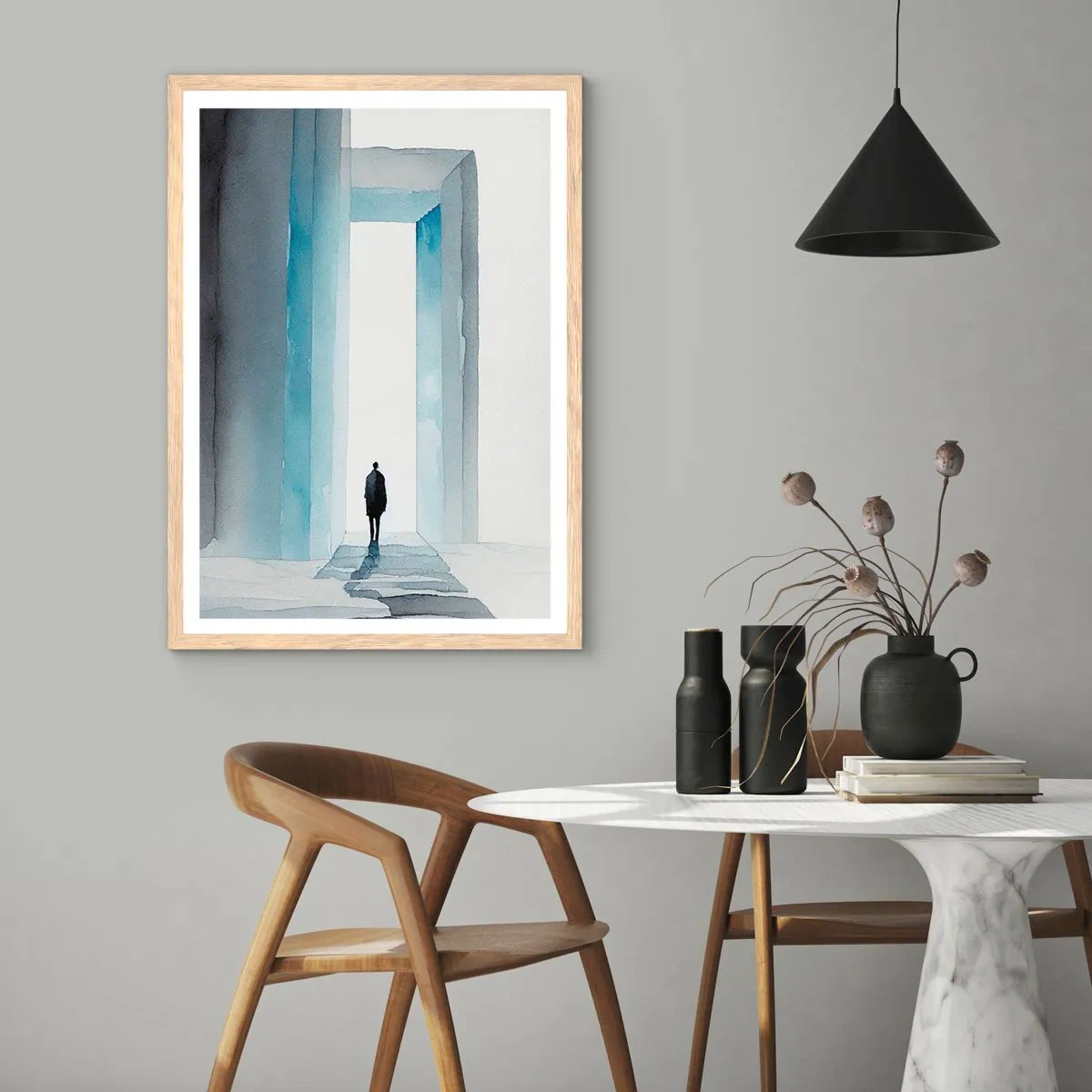 Poster in cornice rovere chiaro - Vivi senza limiti - 61x91 cm