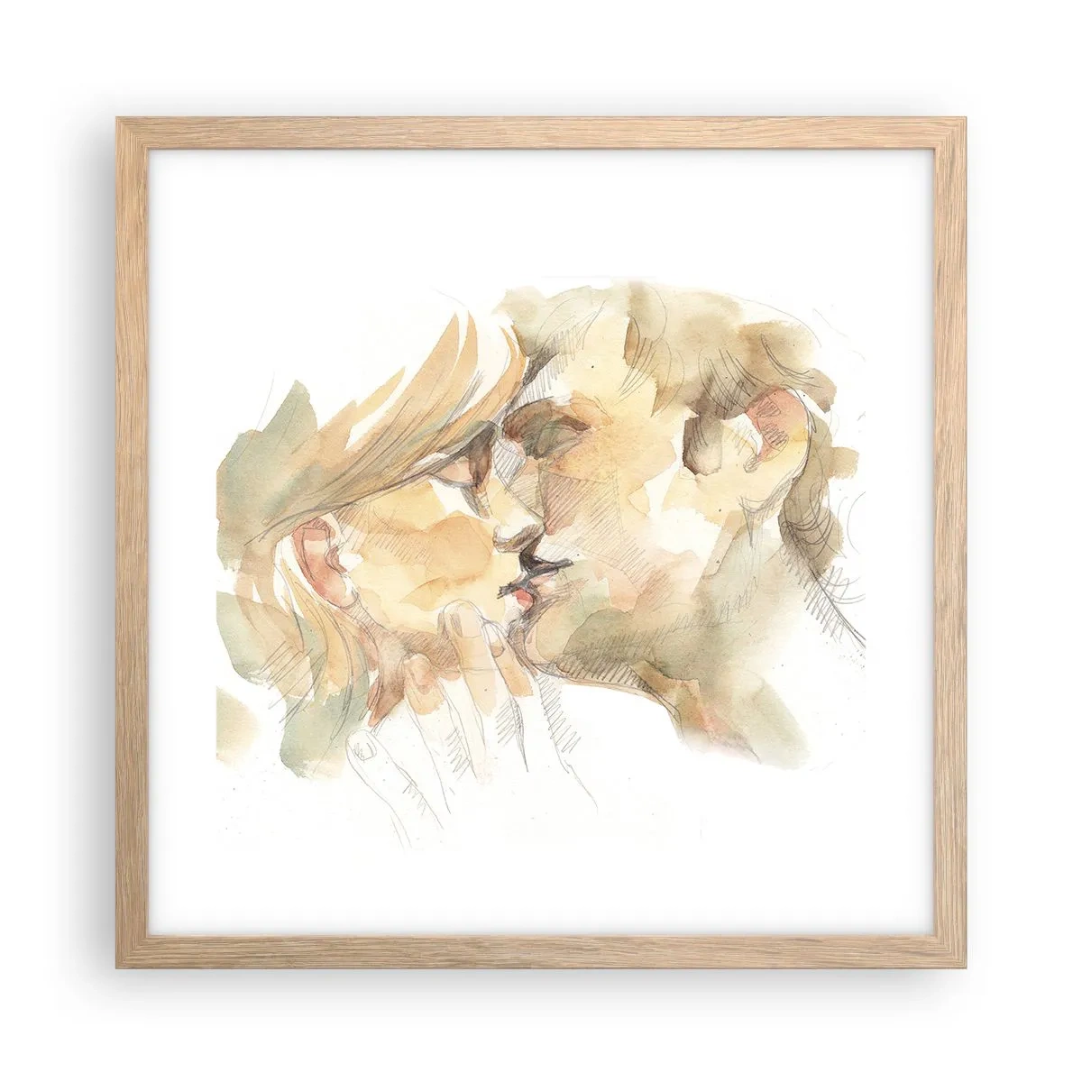 Poster in cornice rovere chiaro - Sarà l'anima gemella? - 40x40 cm