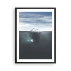 Poster in cornice nera - Un iceberg con un'enorme massa nascosta sott'acqua - 50x70cm - Mistero sottomarino - Decorazione murale moderna per soggiorno e camera da letto ARTTOR