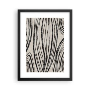 Poster in cornice nera - Una palude di linee - 30x40 cm
