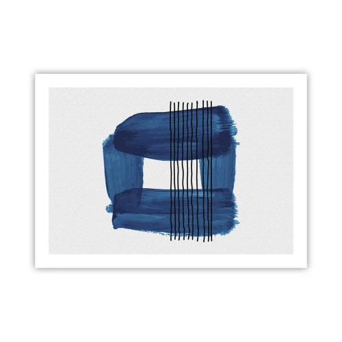 Poster - Composizione blu e nera - 70x50 cm