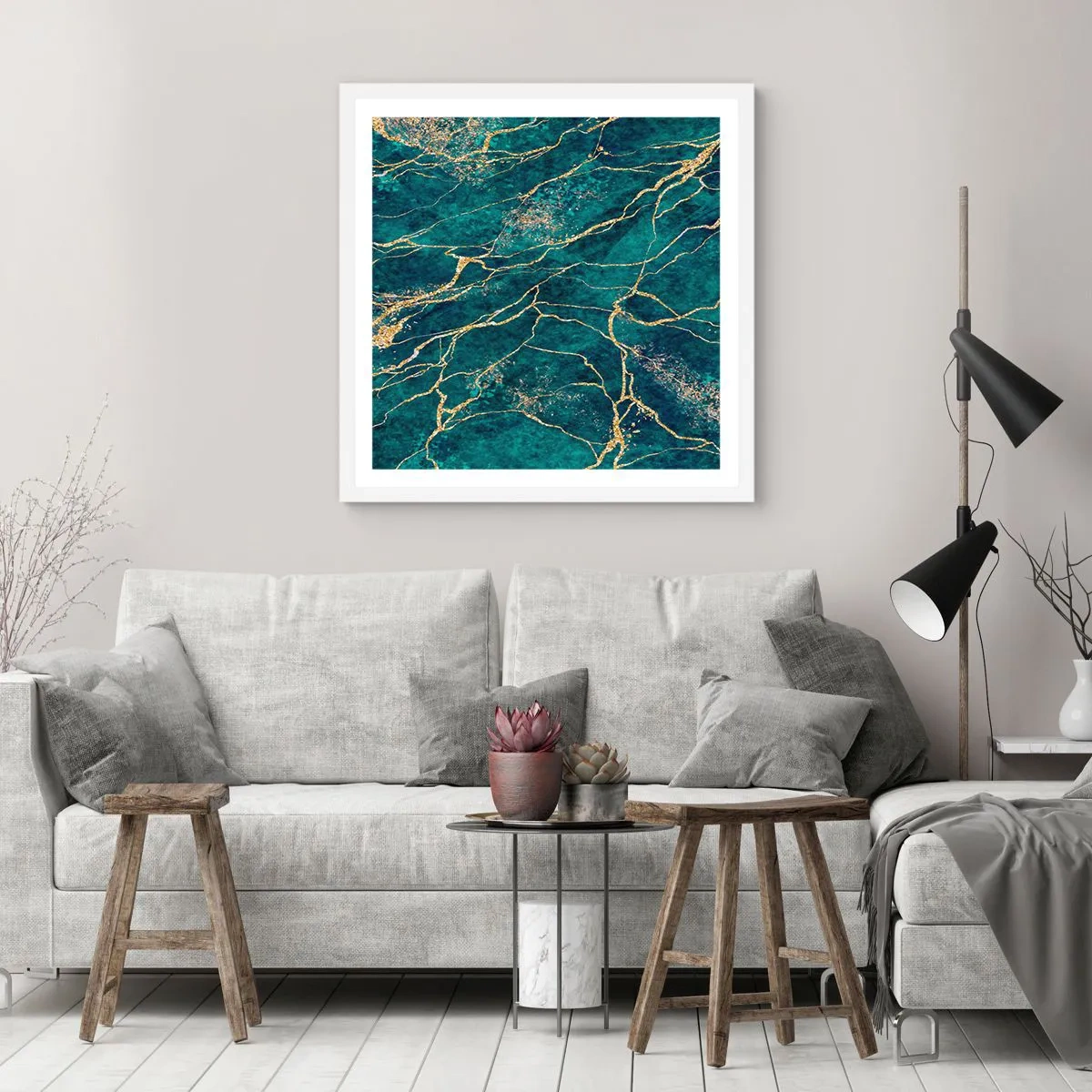 Poster in cornice bianca - La vena d'oro - 50x50 cm