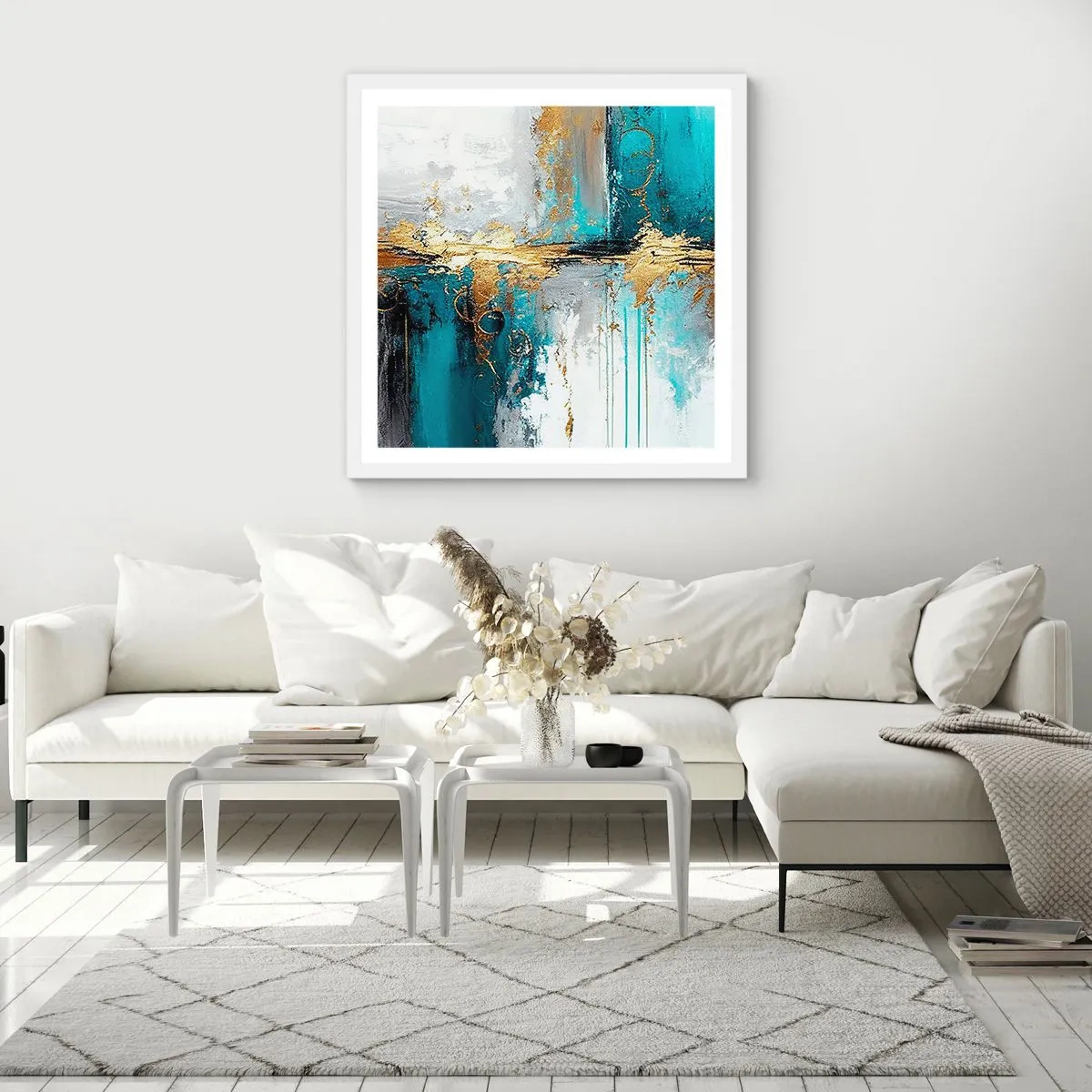 Poster in cornice bianca - Panta rei - 50x50 cm