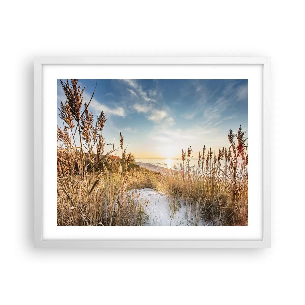 Poster in cornice bianca - Spiaggia del nord - 50x40 cm