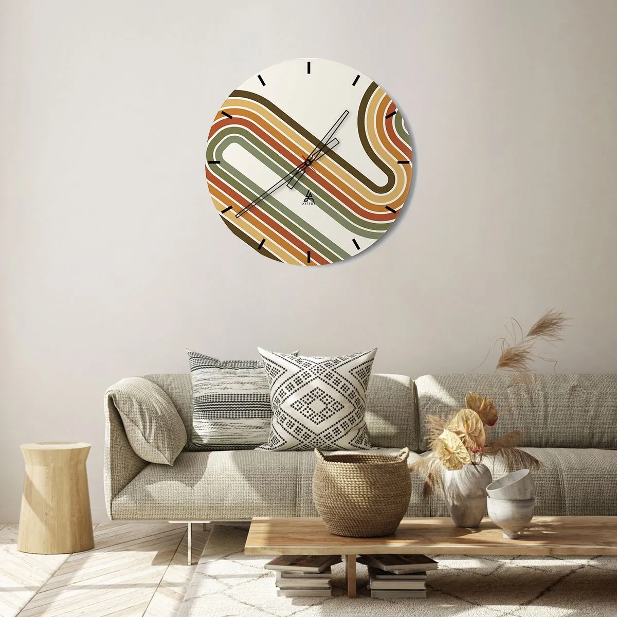 Orologio da parete - Orologio in Vetro - Zig zag fino alla meta - 40x40 cm