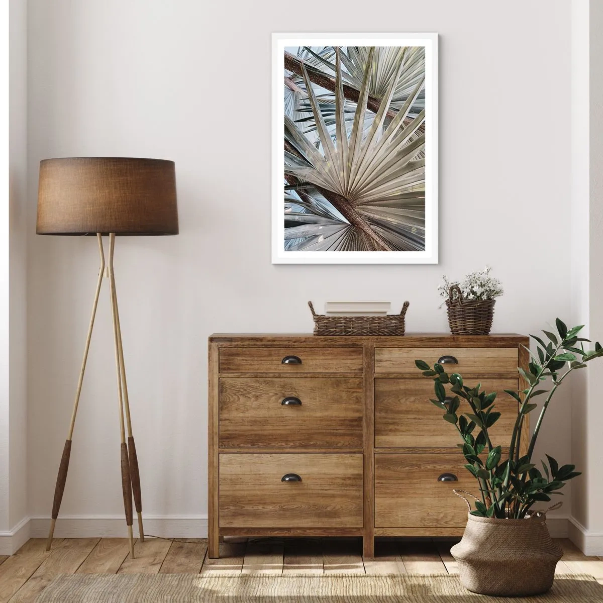 Poster in cornice bianca - Ventagli dei tropici - 40x50 cm