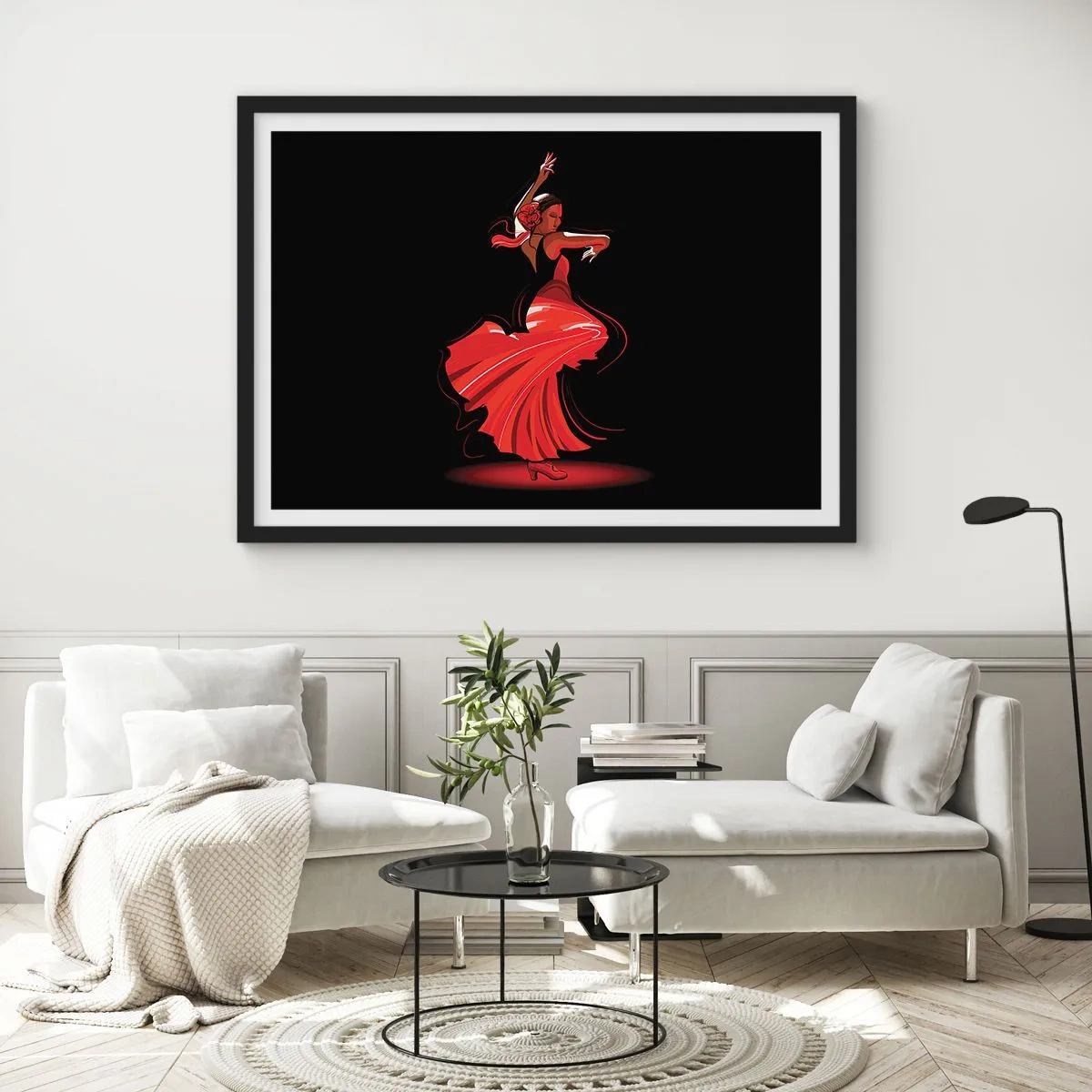 Poster in cornice nera - Lo spirito focoso del flamenco - 91x61 cm