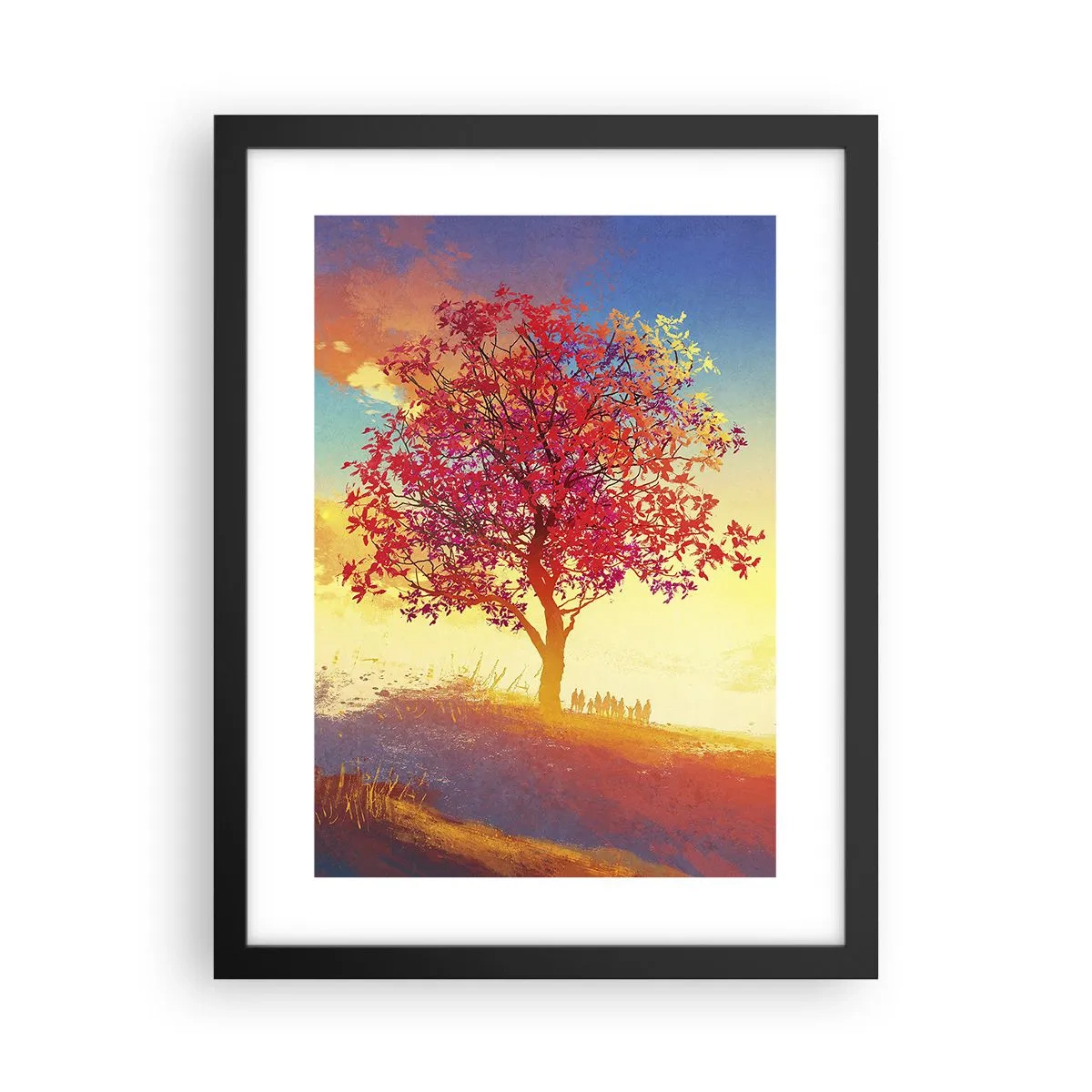 Poster in cornice nera - Pellegrino alla meta - 30x40 cm