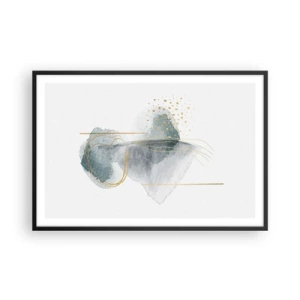 Poster in cornice nera - Sui legami del grigio e dell'oro - 91x61 cm