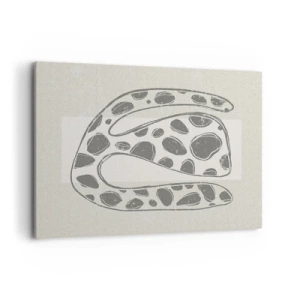 Quadro su tela - Stampe su Tela - Motivo organico astratto in tonalità di grigio - 120x80cm - Creatura stranissima - Decorazione murale moderna per soggiorno e camera da letto ARTTOR