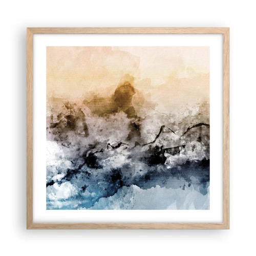 Poster in cornice rovere chiaro - Immersi in una nuvola di nebbia - 50x50 cm