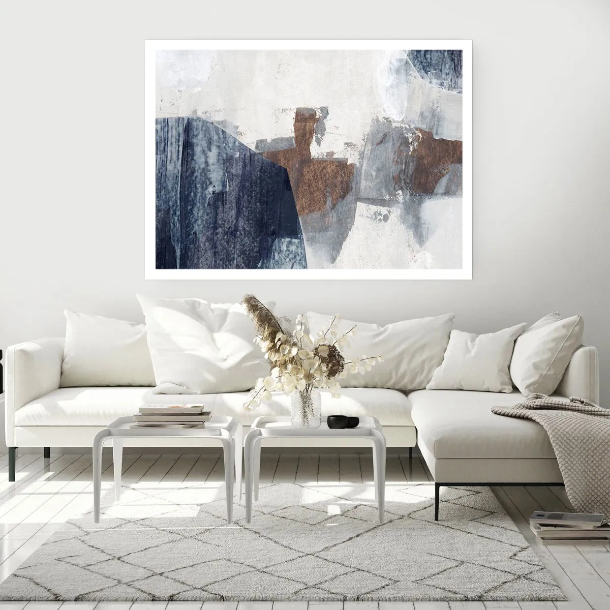 Poster - Forme blu e marroni - 70x50 cm