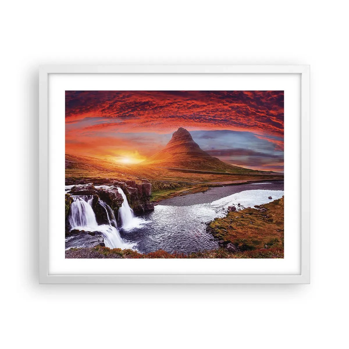 Poster in cornice bianca - Paesaggio della Terra di Mezzo - 50x40 cm