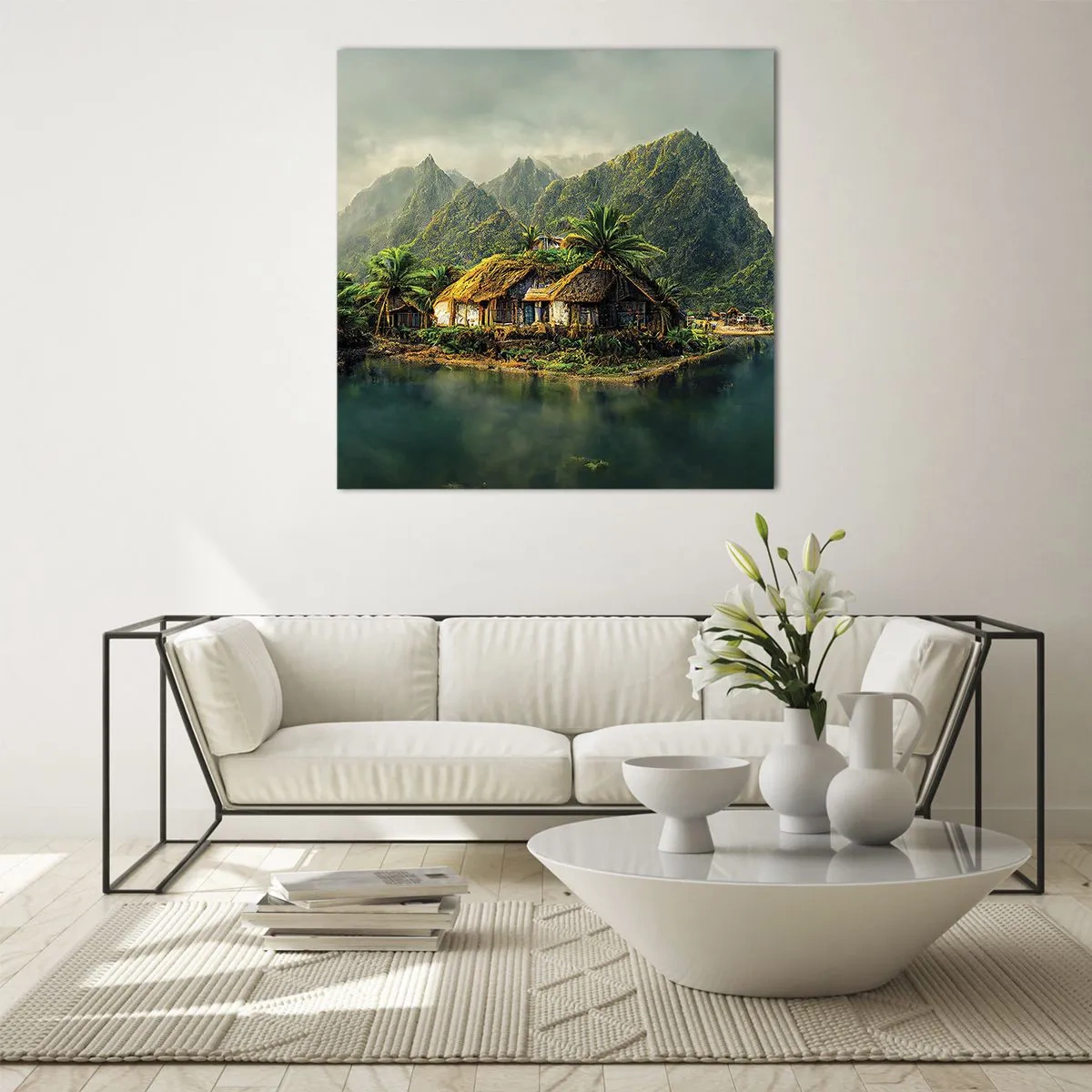 Quadro su vetro - Paradiso tropicale - 60x60 cm