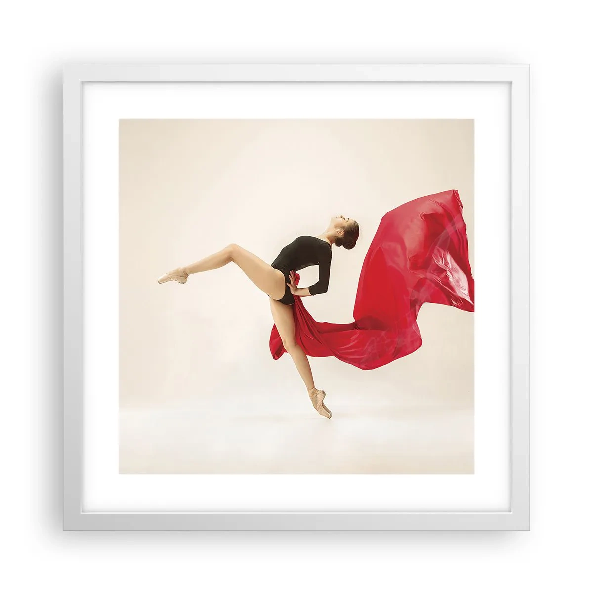 Poster in cornice bianca - Rosso e nero - 40x40 cm