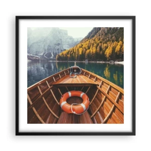 Poster in cornice nera - Gita sui monti - 50x50 cm