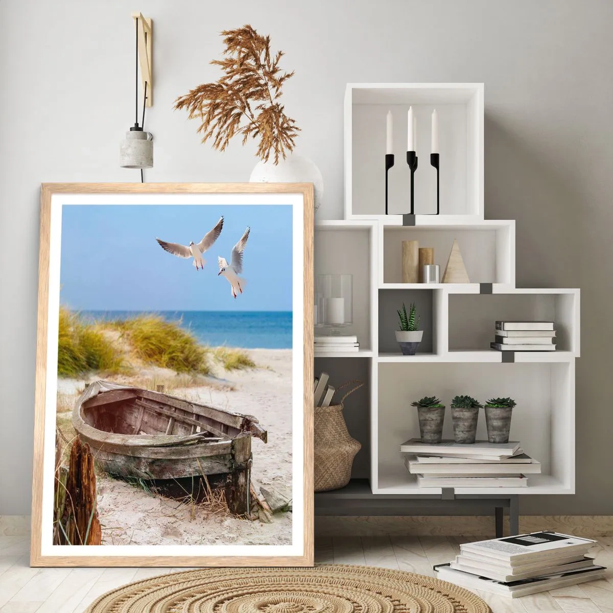 Poster in cornice rovere chiaro - Bagnate dal vento - 70x100 cm