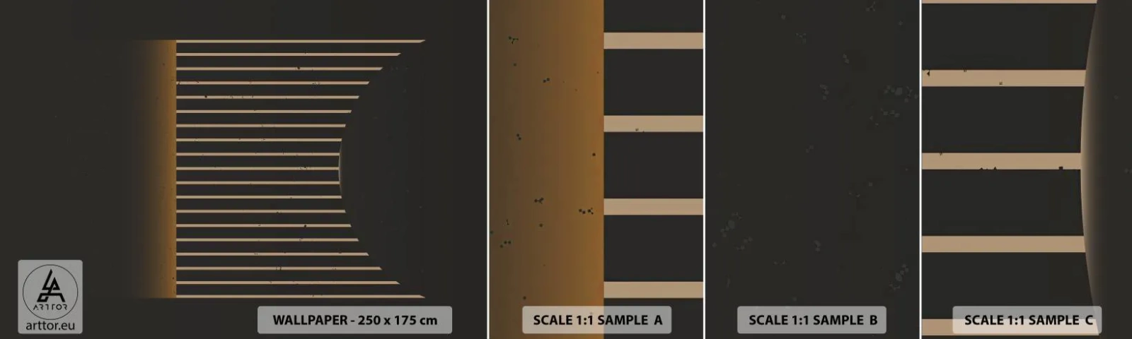 Campione di Fotomurale Adesivo Deluxe Sticker - Esaminare l'oscurità - Astrazione, Pezzo, Linea artistica - 100x30 cm