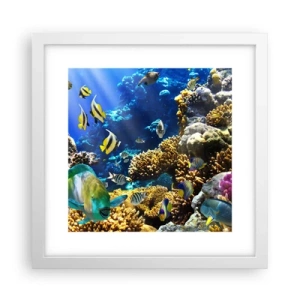 Poster in cornice bianca - Traffico intenso sulla via delle vacanze - 30x30 cm