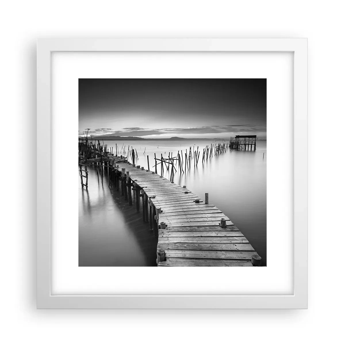 Poster in cornice bianca - La pace della riva dimenticata - 30x30 cm