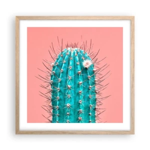 Poster in cornice rovere chiaro - Stai attento - 50x50 cm