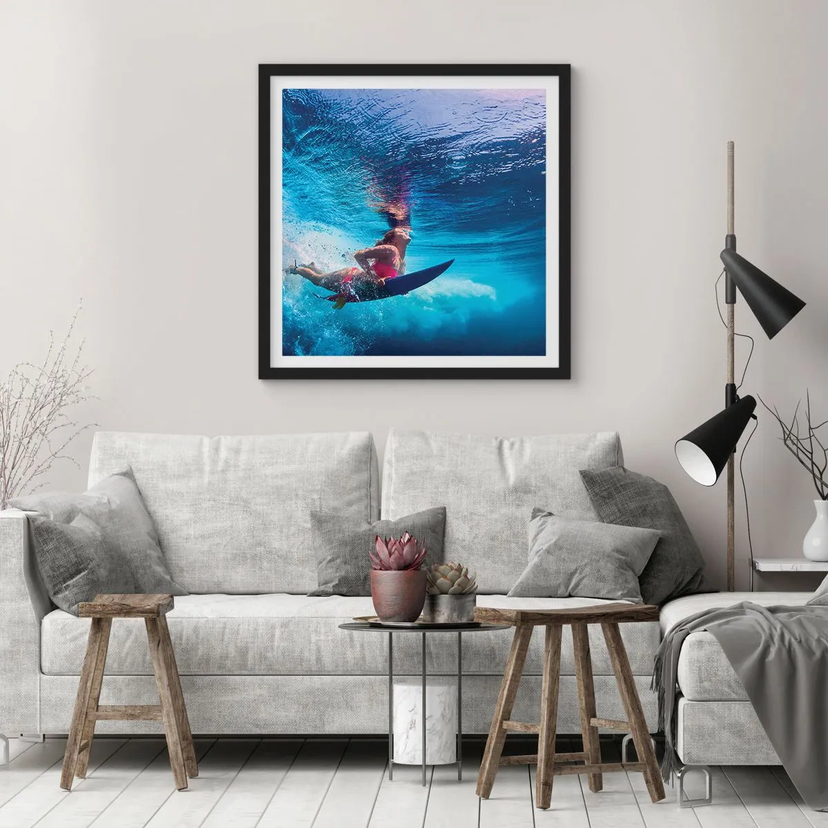 Poster in cornice nera - La profondità della gioia - 60x60 cm