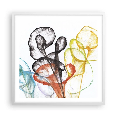 Poster in cornice bianca - Fiori con l'anima - 60x60 cm