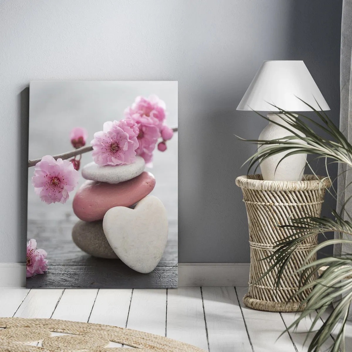 Quadro su tela - Stampe su Tela - Serenità con fiori di ciliegio - 55x100 cm