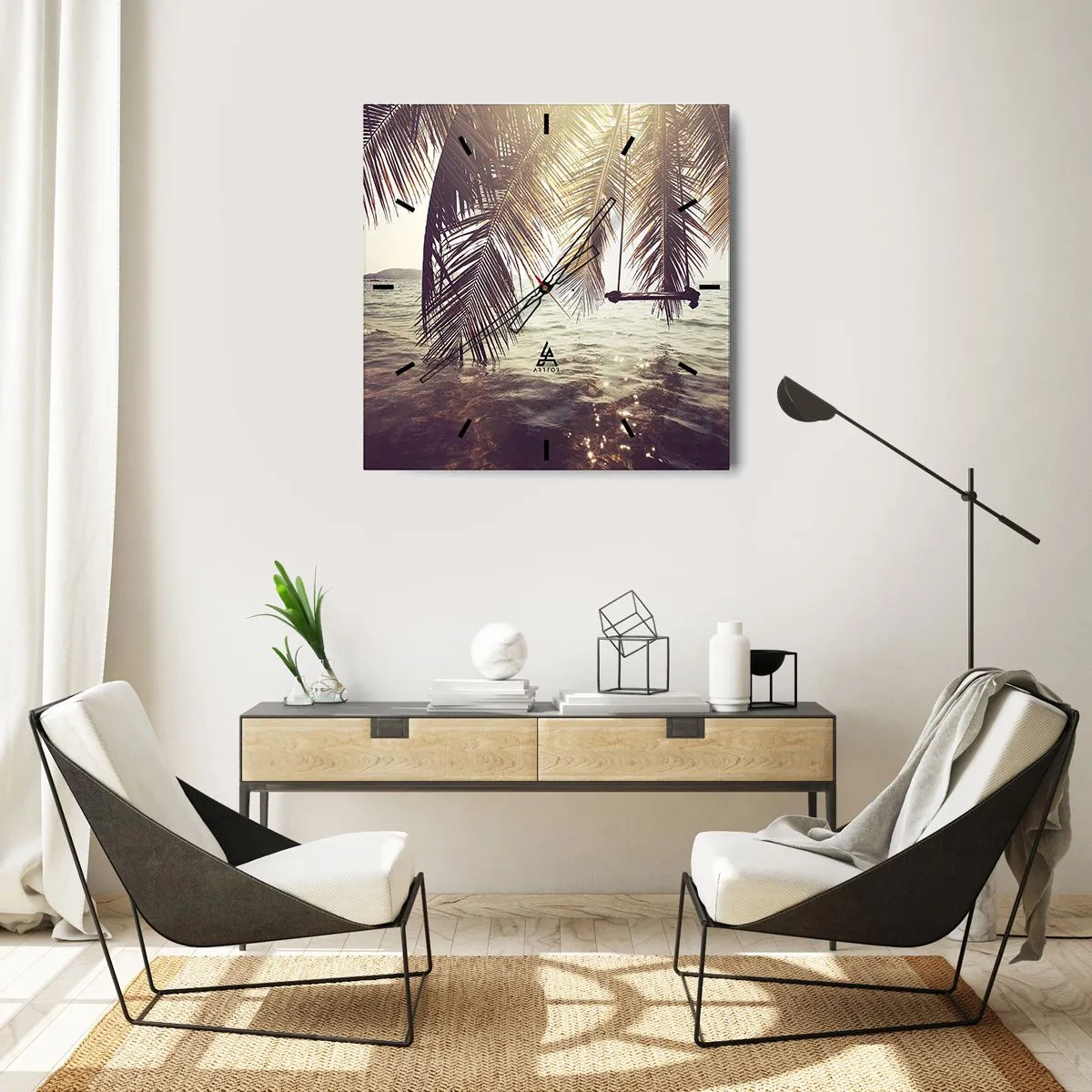 Orologio da parete - Orologio in Vetro - Si può dondolare tra le nuvole a volontà - 40x40 cm