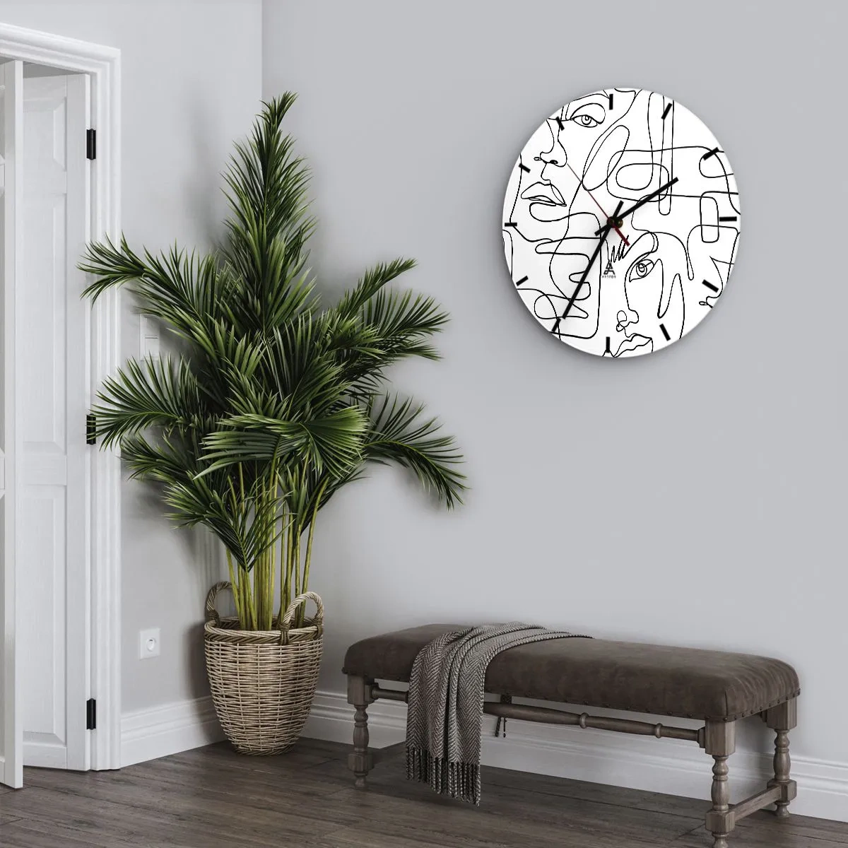 Orologio da parete - Orologio in Vetro - Emozioni intrecciate - 40x40 cm