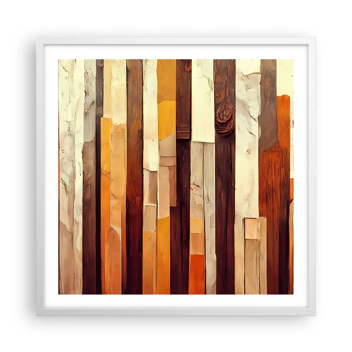 Poster in cornice bianca - L'inno dei legni boschivi - 60x60 cm