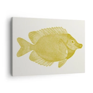 Quadro su tela - Stampe su Tela - Pesci rossi vintage su sfondo chiaro - 70x50cm - Pesce e basta - Decorazione murale moderna per soggiorno e camera da letto ARTTOR