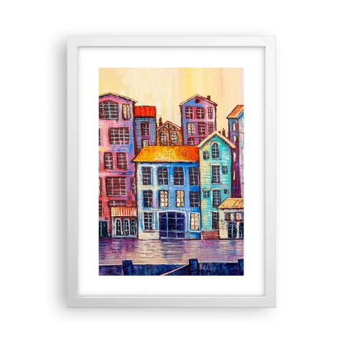 Poster in cornice bianca - Una città da favola - 30x40 cm