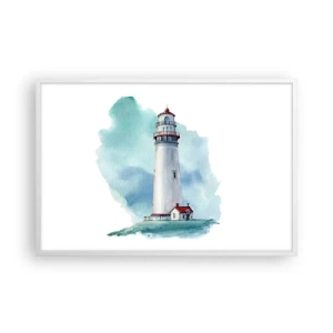 Poster in cornice bianca - Il mite amico del blu - 91x61 cm