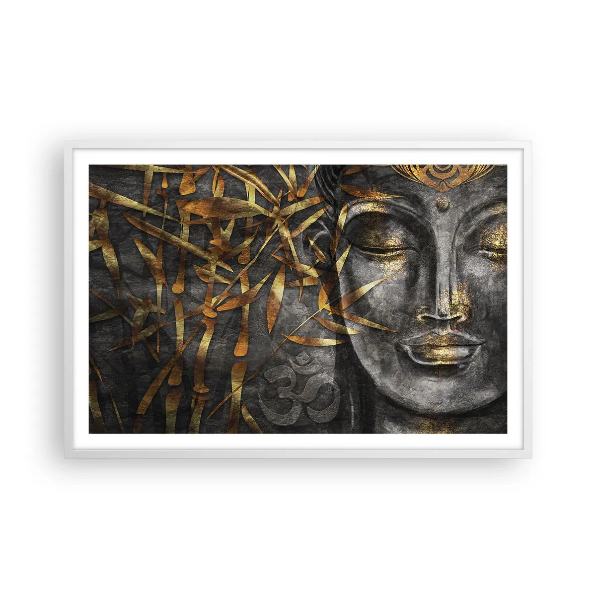 Poster in cornice bianca - Senti la pace - 91x61 cm