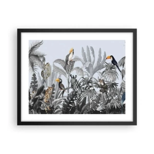 Poster in cornice nera - Favola africana - 50x40 cm