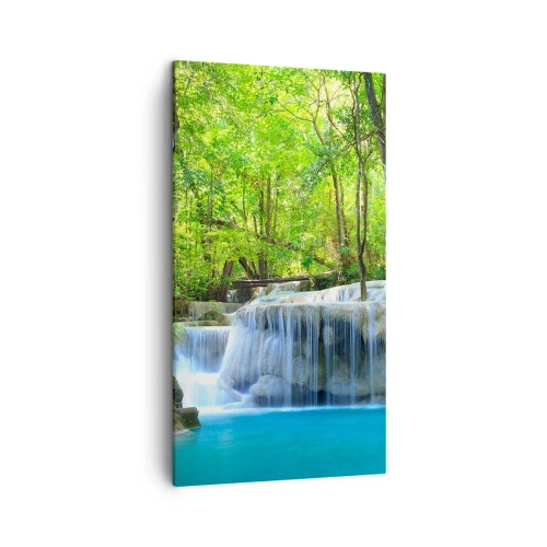 Quadro su tela - Stampe su Tela - Annegare nel turchese e nel verde - 45x80 cm